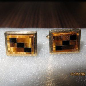 Tiger Eye Stone men's golf cuff links French cuffs